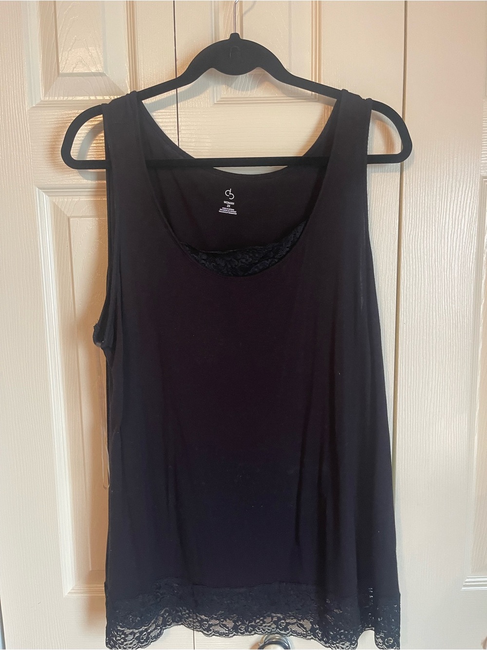 Dress Barn Black Lace Trim Tank Camisole